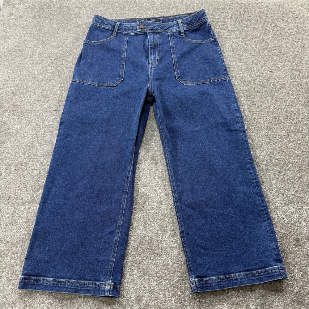 Boden Wide-Leg Flare Jeans in Dark Blue Denim